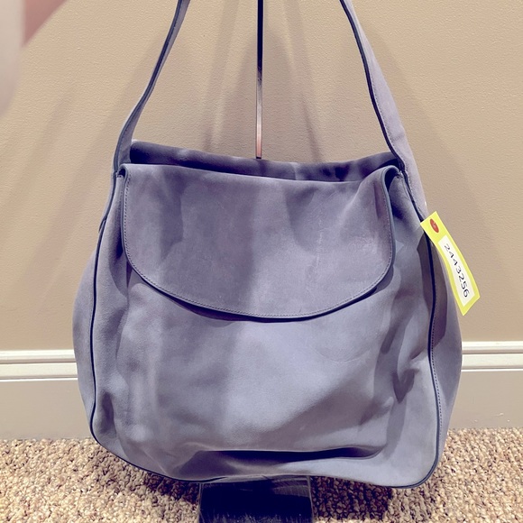 Prada Hand Bag Blue Suede Leather 2443256 - Picture 2 of 16